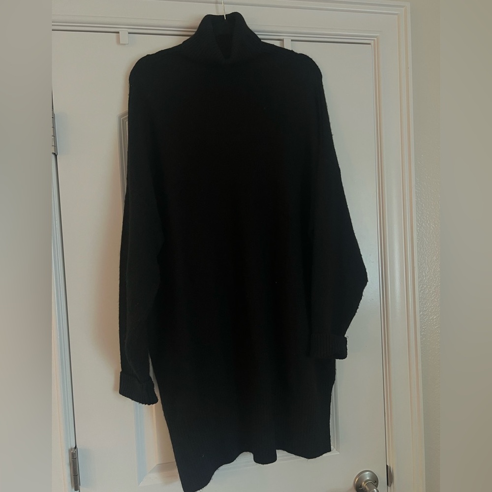 Long Black Turtleneck Sweater